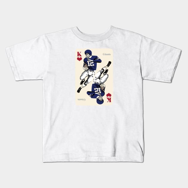 New York Giants King of Hearts Kids T-Shirt by Rad Love